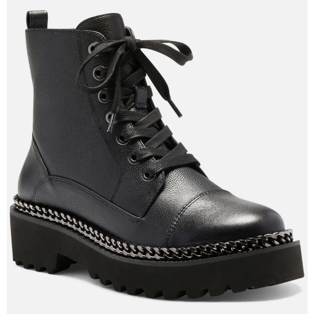 VINCE CAMUTO Mindita Chain Trim Combat Boot